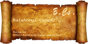 Balatonyi Csegő névjegykártya